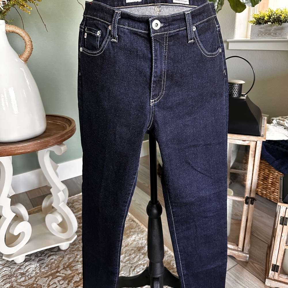 AG B-Type-02 Cigarette Dark Blue Denim Jeans